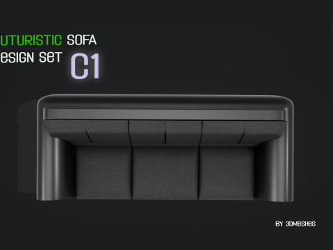 Futuristic Sofa Design Set - C1 with STL 3D Model