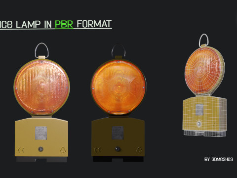 Realistic Fence lamp with light 3D Model