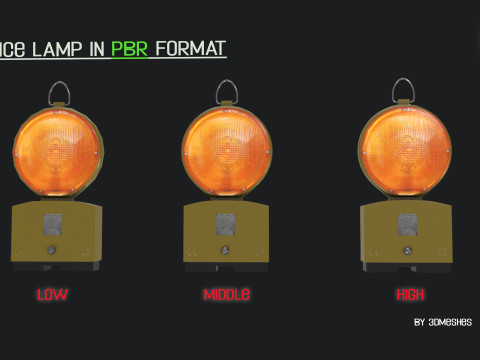 Realistic Fence lamp with light 3D-Modell