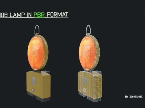 Realistic Fence lamp with light 3D-Modell
