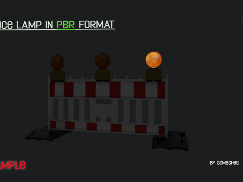 Realistic Fence lamp with light 3D-Modell