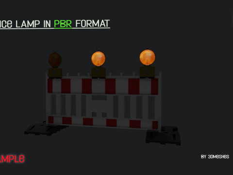 Realistic Fence lamp with light 3D-Modell