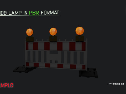 Realistic Fence lamp with light 3D-Modell