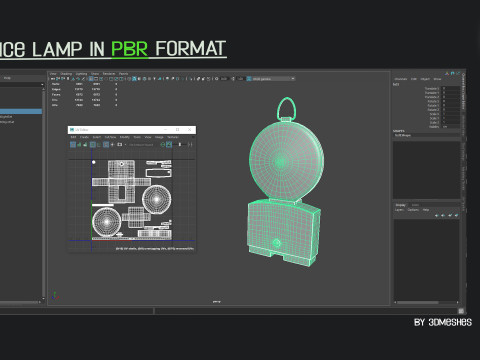 Realistic Fence lamp with light 3D-Modell