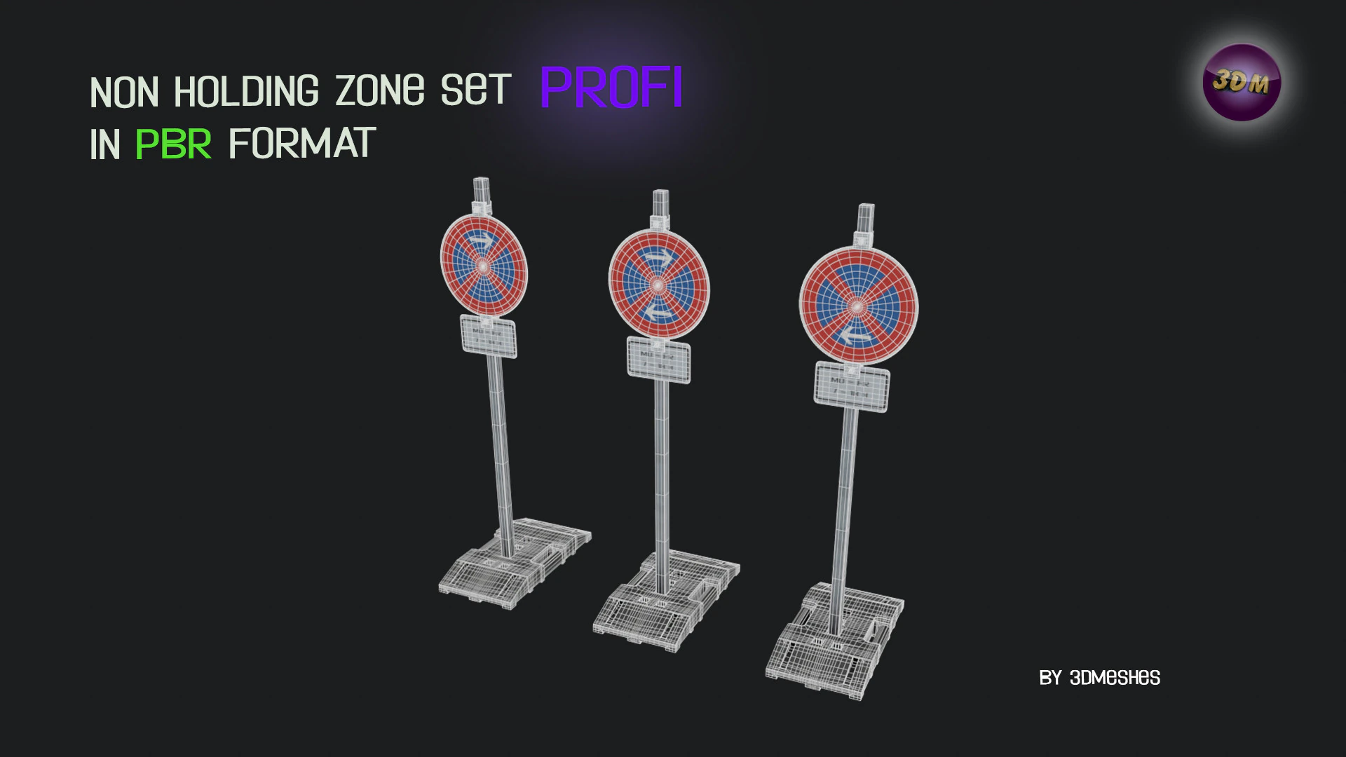 Non holding zone set PROFI in PBR format 3D Model .c4d .max .obj .3ds .fbx .stl .blend 