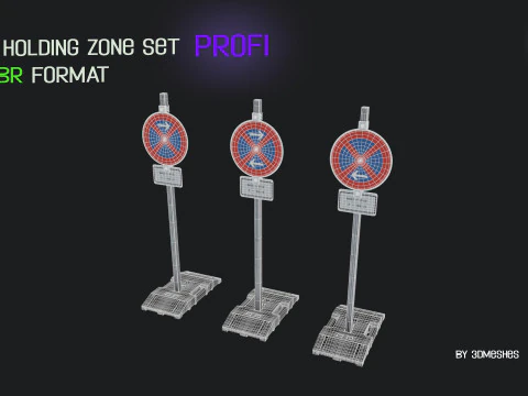 Conjunto de zonas sin retención PROFI en formato PBR Modelo 3D