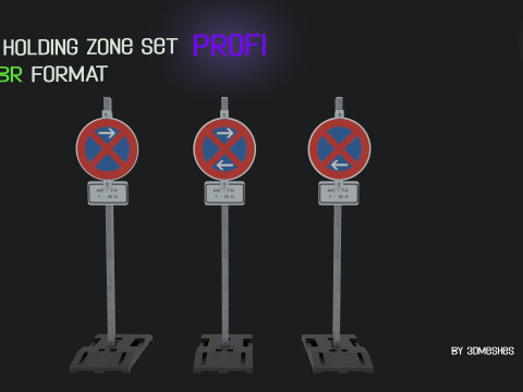 Non holding zone set PROFI in PBR format 3D Model