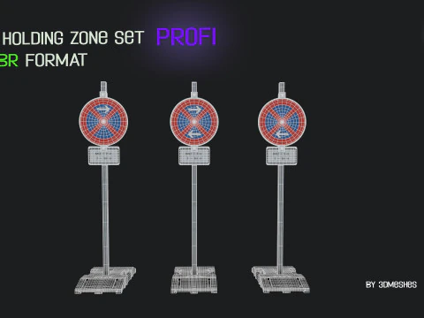Non holding zone set PROFI in PBR format 3D Model