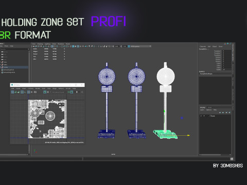 Non holding zone set PROFI in PBR format 3D Model