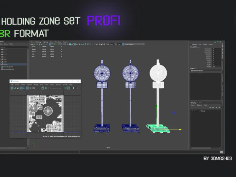 Non holding zone set PROFI in PBR format 3D Model