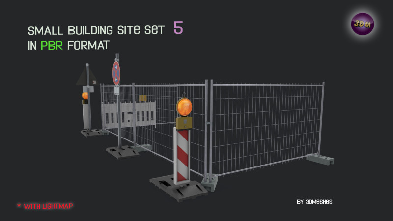 Small Building Site Set 5 in PBR format Model 3D .c4d .max .obj .3ds .fbx .stl .blend