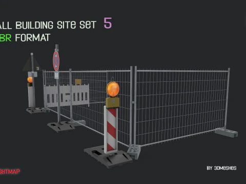 Conjunto de obra peque&ntilde;a 5 en formato PBR Modelo 3D