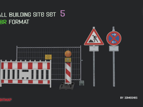 Small Building Site Set 5 in PBR format Model 3D
