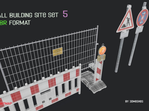 Small Building Site Set 5 in PBR format Model 3D