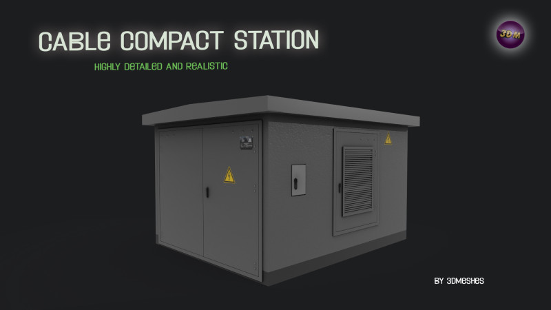 Cable compact station 3D Model .c4d .max .obj .3ds .fbx .stl .blend 