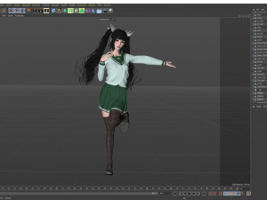Female students in cute poses 3D 모델