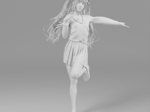 Female students in cute poses 3D 모델
