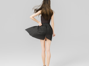 A short skirt woman in a pose 3D मॉडल