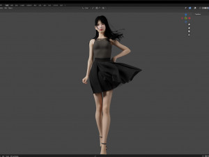 A short skirt woman in a pose 3D मॉडल