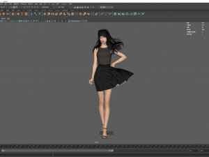 A short skirt woman in a pose 3D मॉडल