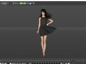 A short skirt woman in a pose 3D मॉडल