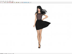 A short skirt woman in a pose 3D मॉडल