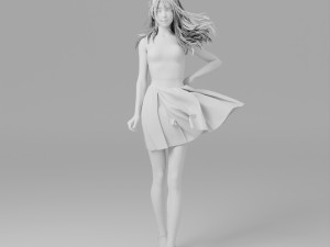 A short skirt woman in a pose 3D मॉडल