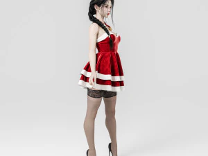 Merry Christmas Girl 3D Model