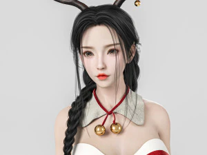 Merry Christmas Girl 3D Model