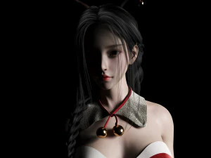 Merry Christmas Girl 3D Model