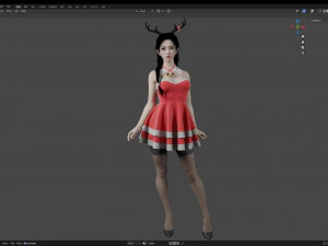 Merry Christmas Girl 3D Model