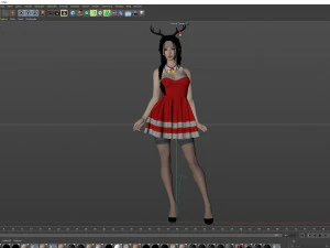 Merry Christmas Girl 3D Model