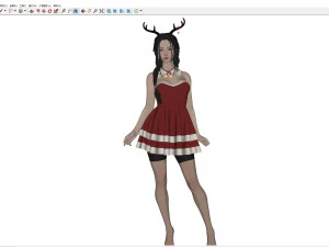 Merry Christmas Girl 3D Model