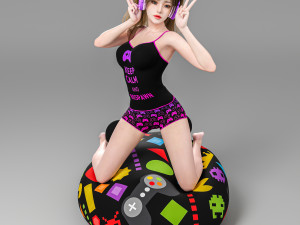 Sexy girl sitting on the floor Modelo 3D