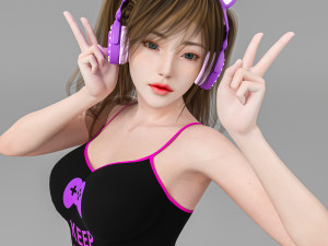 Sexy girl sitting on the floor Modelo 3D