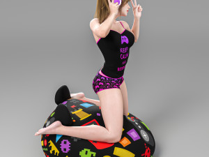 Sexy girl sitting on the floor Modelo 3D