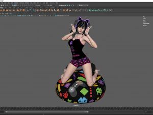 Sexy girl sitting on the floor 3D Model