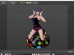 Sexy girl sitting on the floor 3D Model
