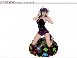 Sexy girl sitting on the floor 3D Model