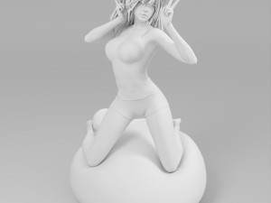 Sexy girl sitting on the floor Modelo 3D