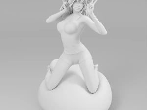 Sexy girl sitting on the floor 3D Model
