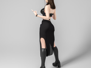 Sexy woman in cool postures 3D Model