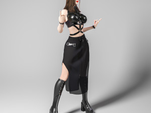 Sexy woman in cool postures 3D Model