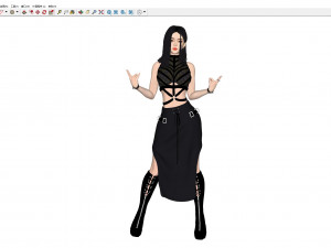 Sexy woman in cool postures 3D Model