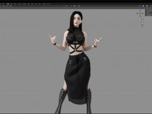 Sexy woman in cool postures 3D Model