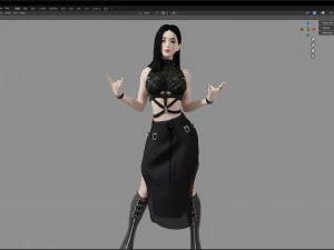 Sexy woman in cool postures 3D Model
