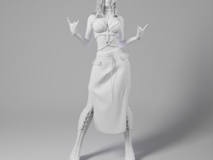 Sexy woman in cool postures 3D Model