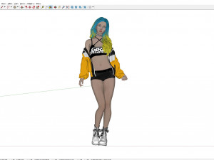 A stylishly dressed woman standing 3D Model