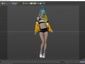 A stylishly dressed woman standing 3D Model