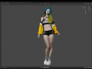 A stylishly dressed woman standing 3D Model